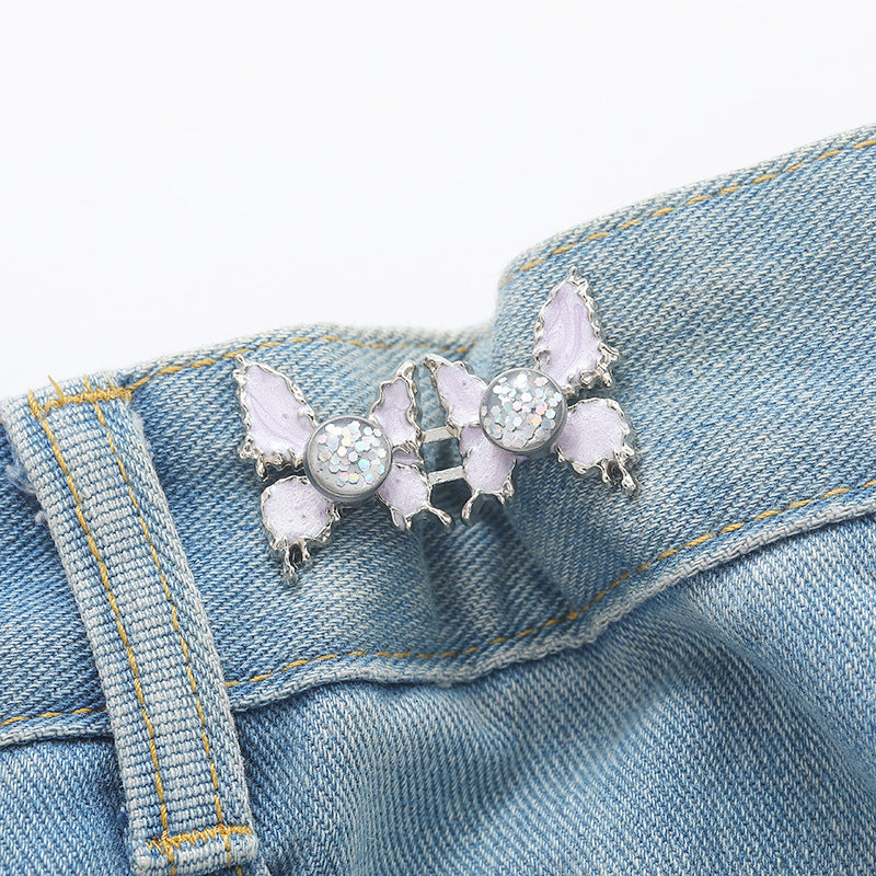 Adjustable Waist Butterfly Buckle with Rhinestones - Lifestyle Image