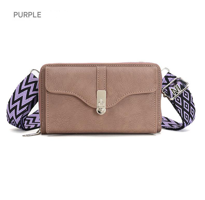 Stylish small square bag in purple
