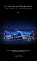 10 inch dash cam with backup camera