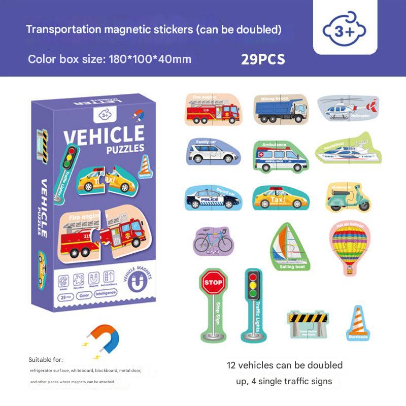 Variant: Transportation-themed Magnetic Fridge Set (Pack of 1)