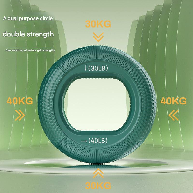 Silicone grip strengthener in fitness setting