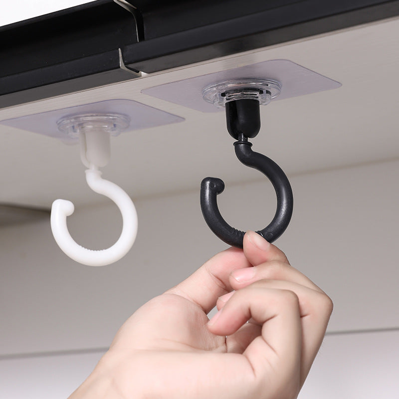 Rotating adhesive hooks in black and gray