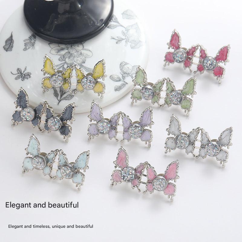 Adjustable Waist Butterfly Buckle with Rhinestones - Detail Image